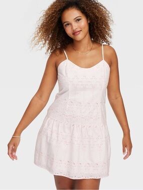 Target x Roller Rabbit White Sundress with Pink Embroidery Size XL